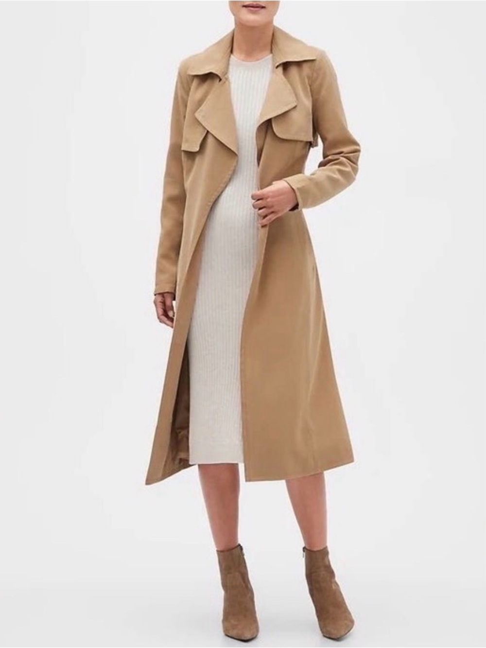 Banana Republic Camel Draped Trench Coat